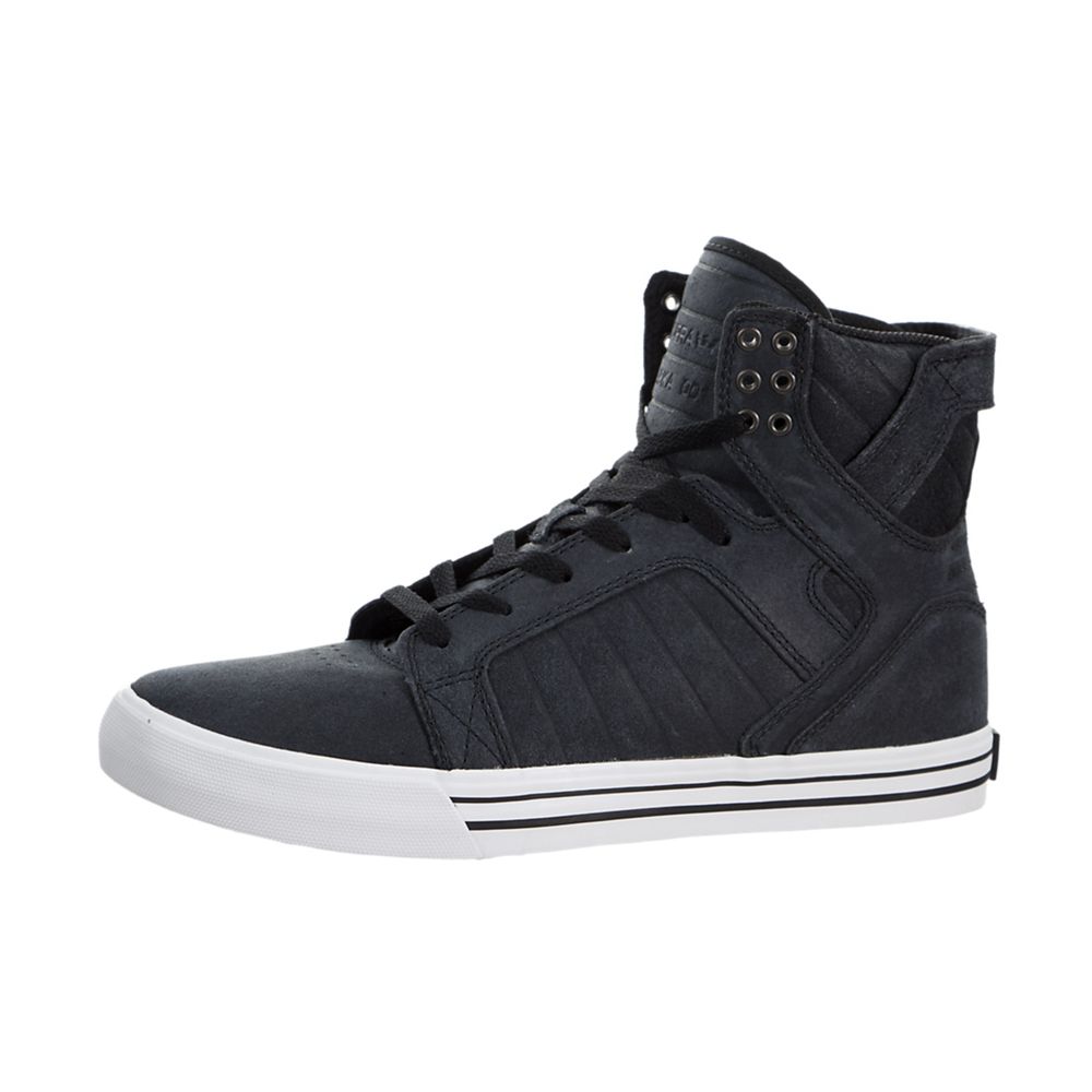 Baskets Montantes Supra SkyTop Noir Black/White-White Homme | PLZ-20339762